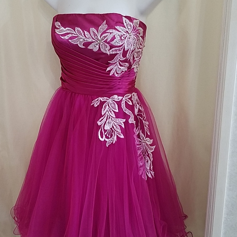 NWT Strapless prom Fuchsia dress